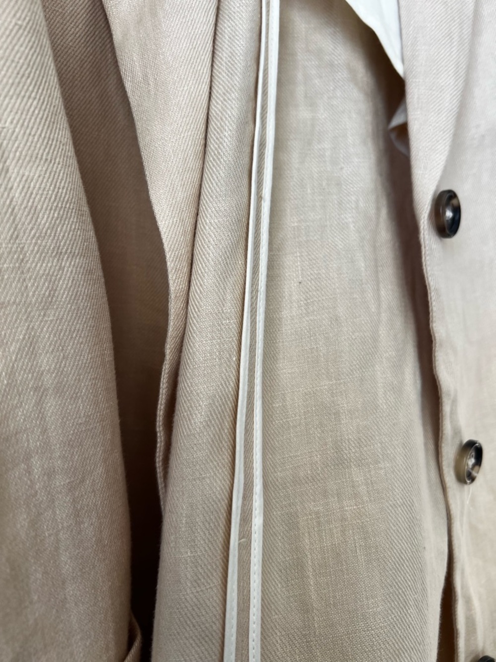 Zara Cream Linen-Blend Blazer Jacket - Picture 10 of 12